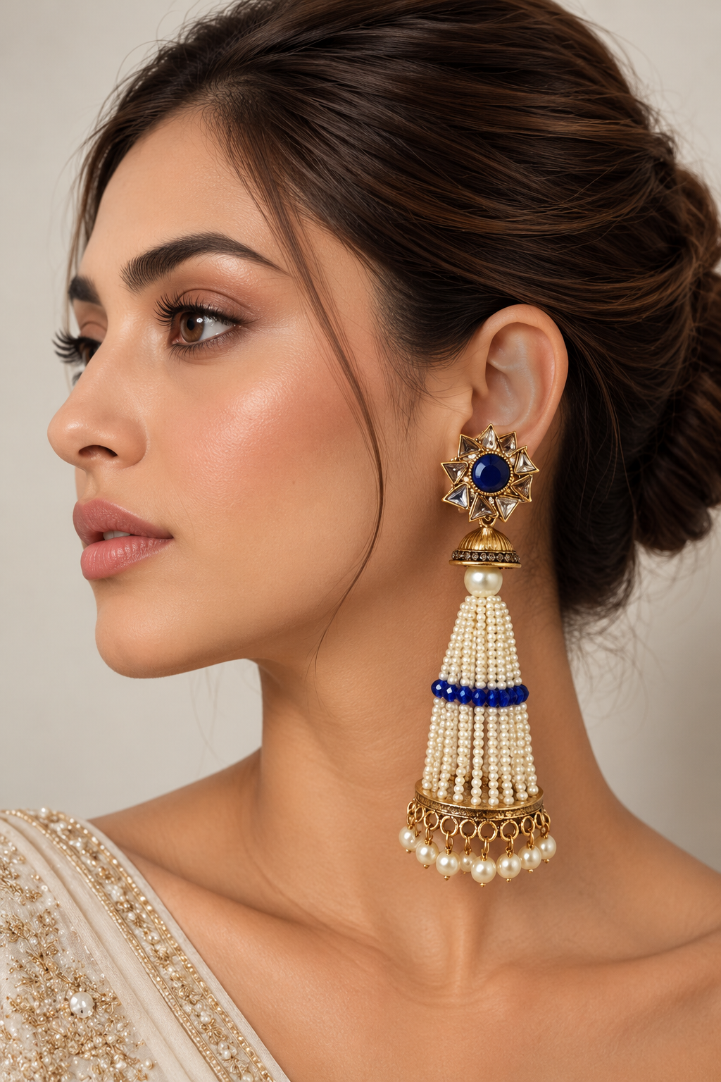 Neel Tara Pearl Tassel Earrings