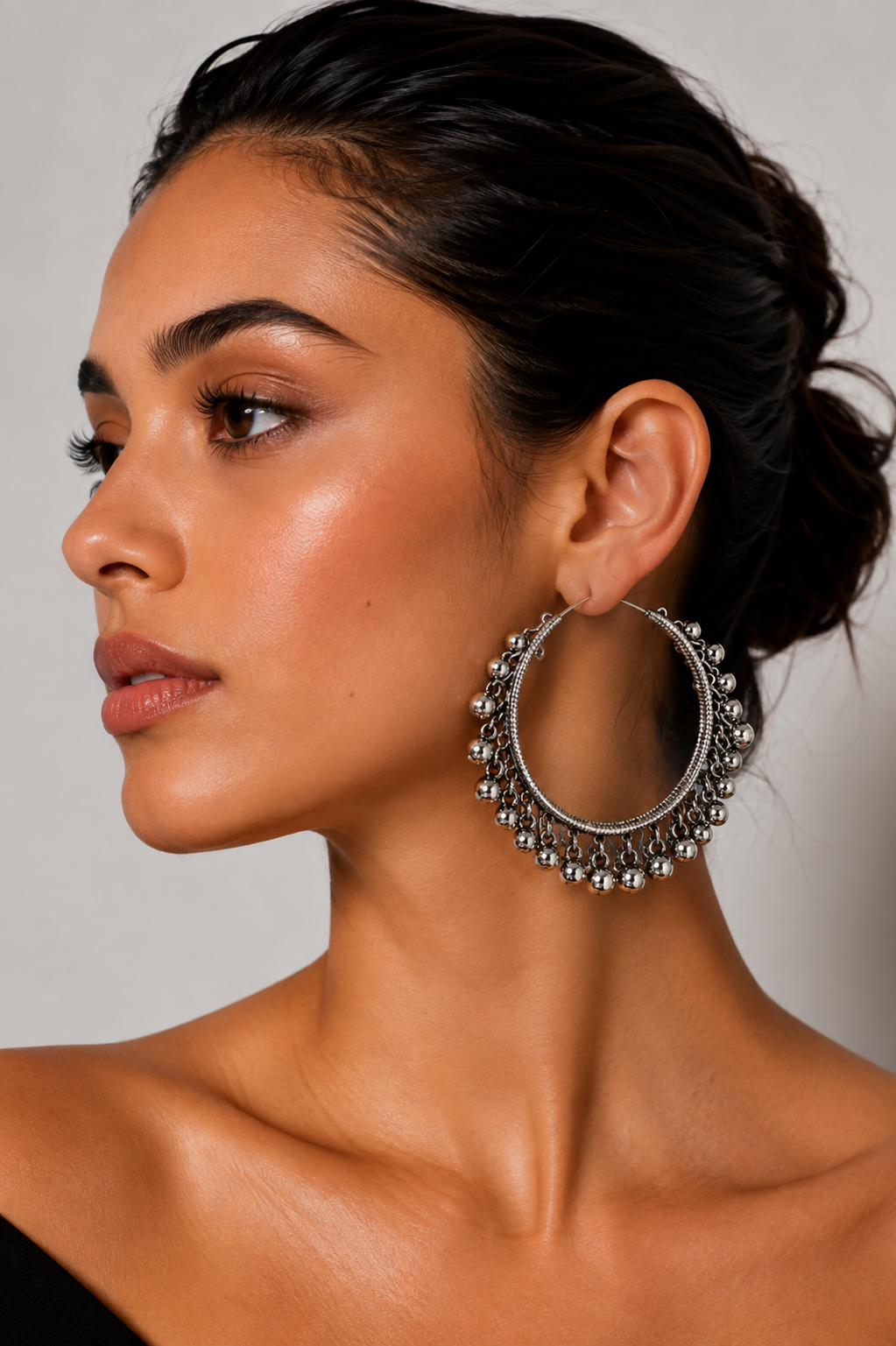 Heer Oxidised Ghungroo Hoops