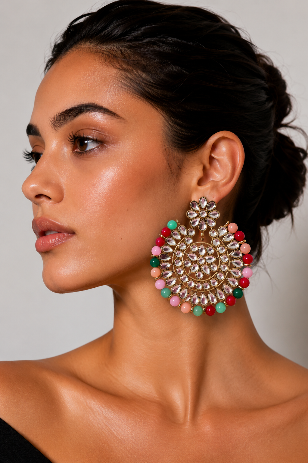 Gulabo Multicolour Kundan Earrings