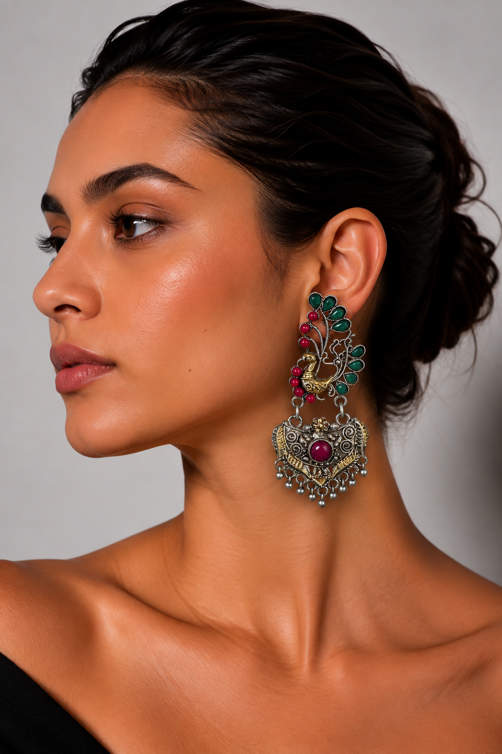 Morni Dual-Tone Statement Earrings