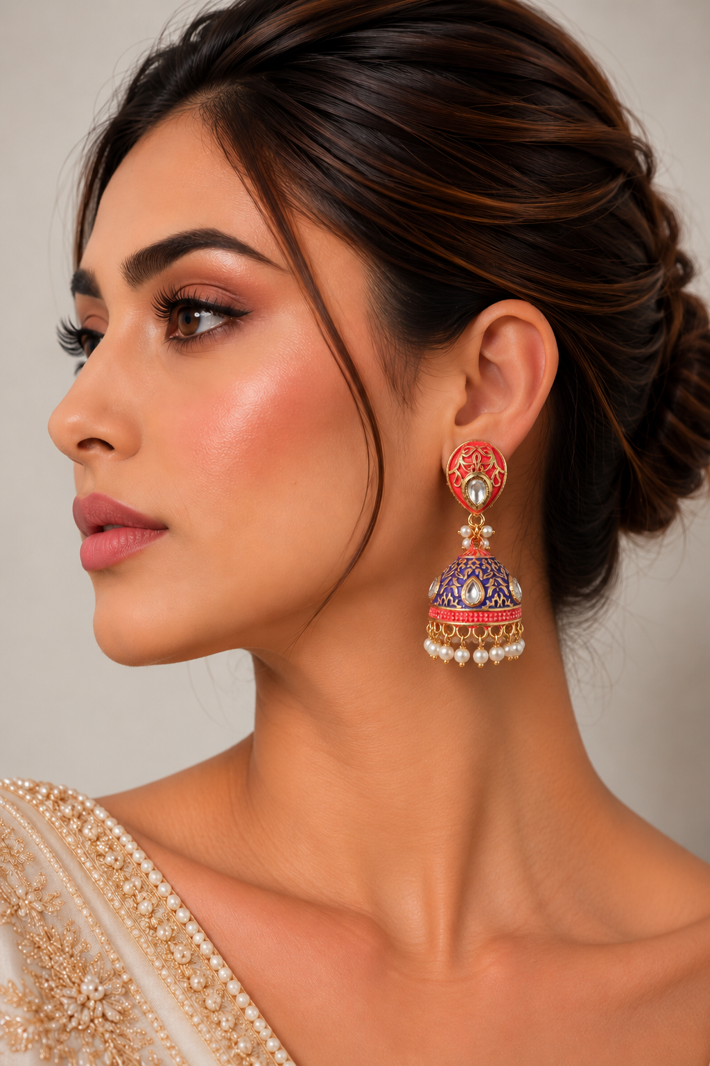 Ruhani Meenakari Jhumkas