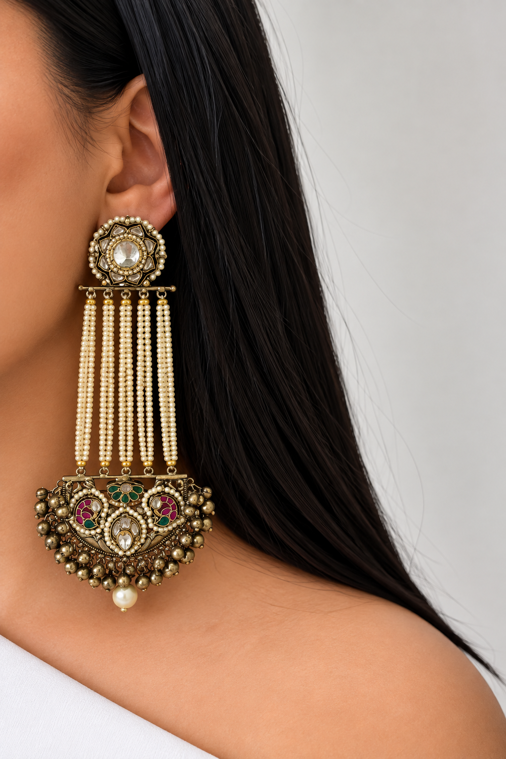 Noor Pachi Kundan Earrings