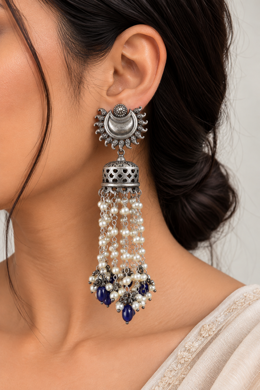 Saanjh Pearl Jhumka Earrings