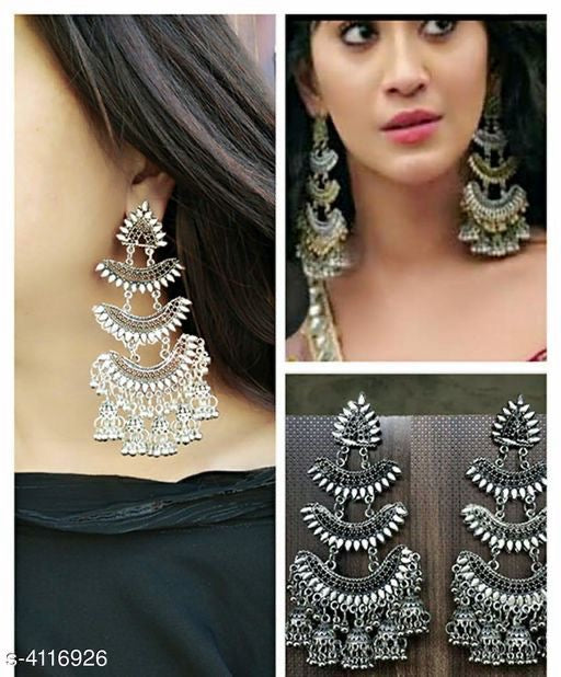 REEMA oxidised long earrings