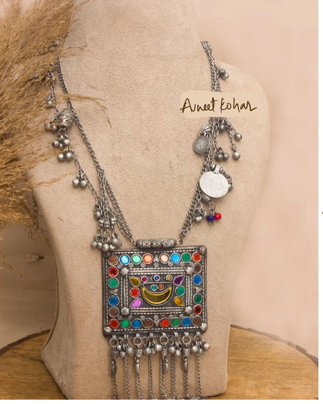RAANO long afghani necklace with earrings