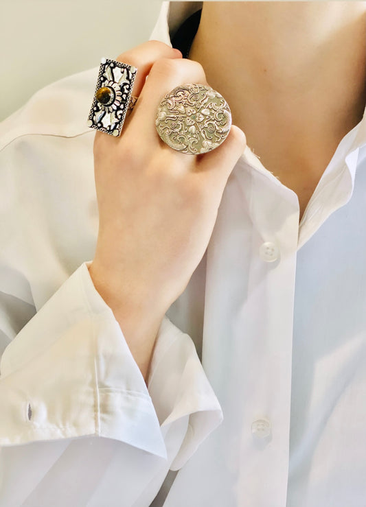 KRINA oxidised silver ring