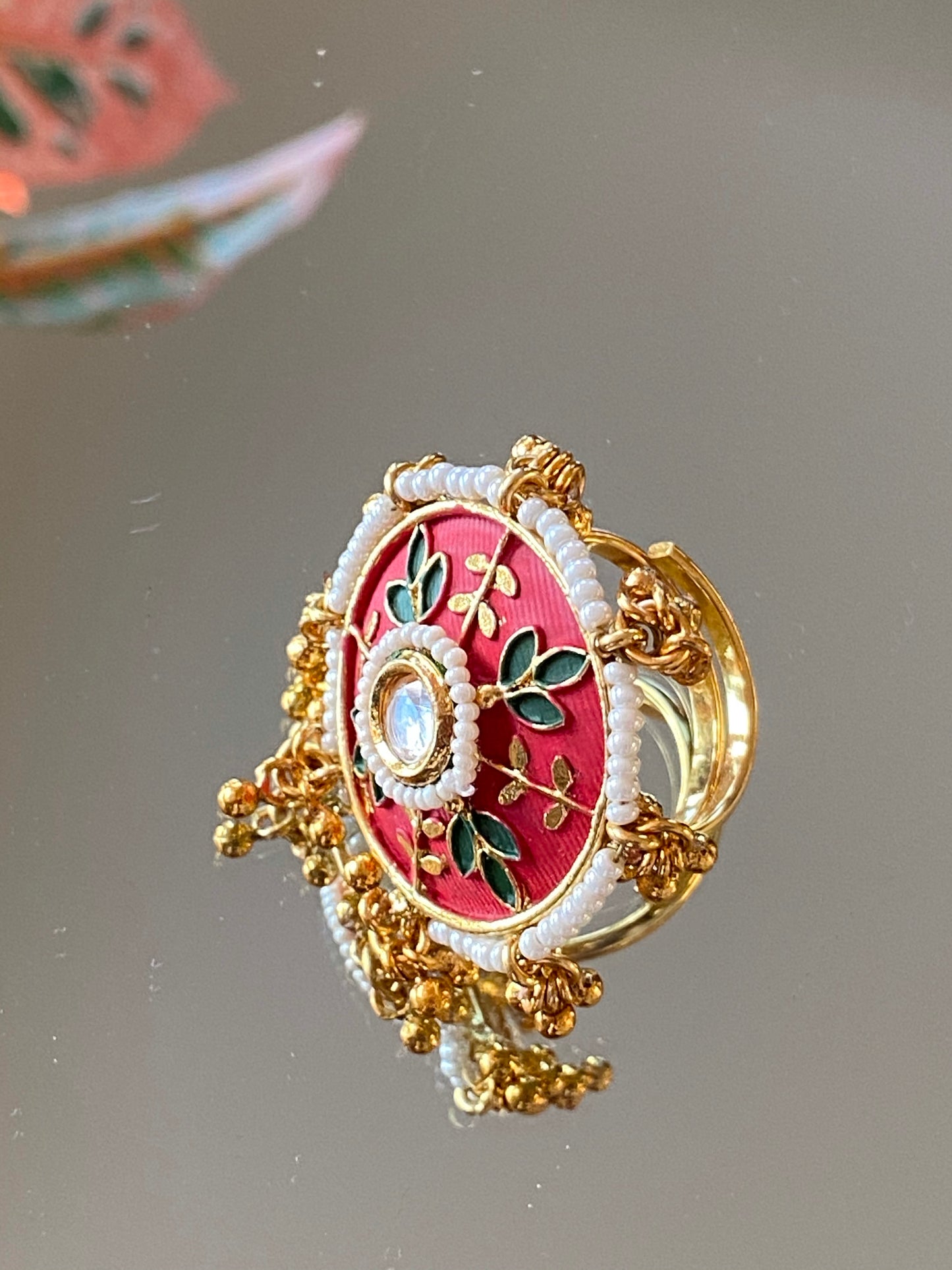 Jhoomar ring in red