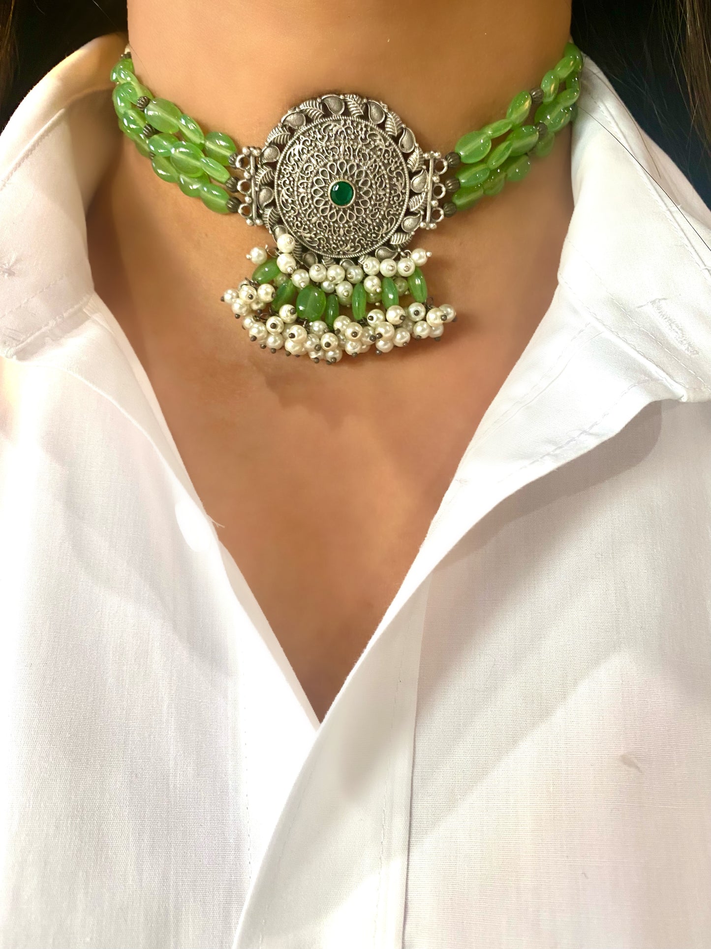 MORGAN green choker set