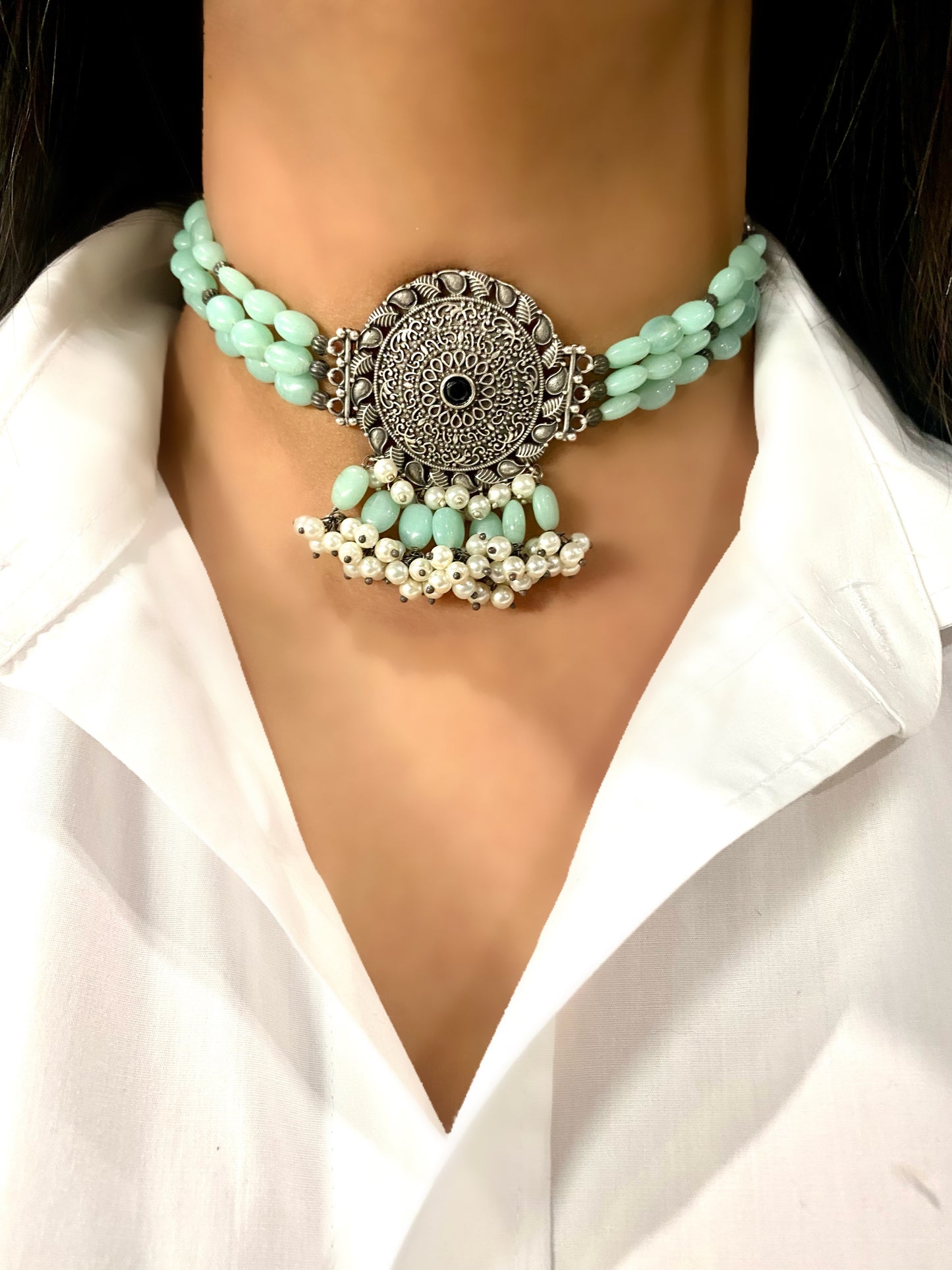 MORGAN green choker set