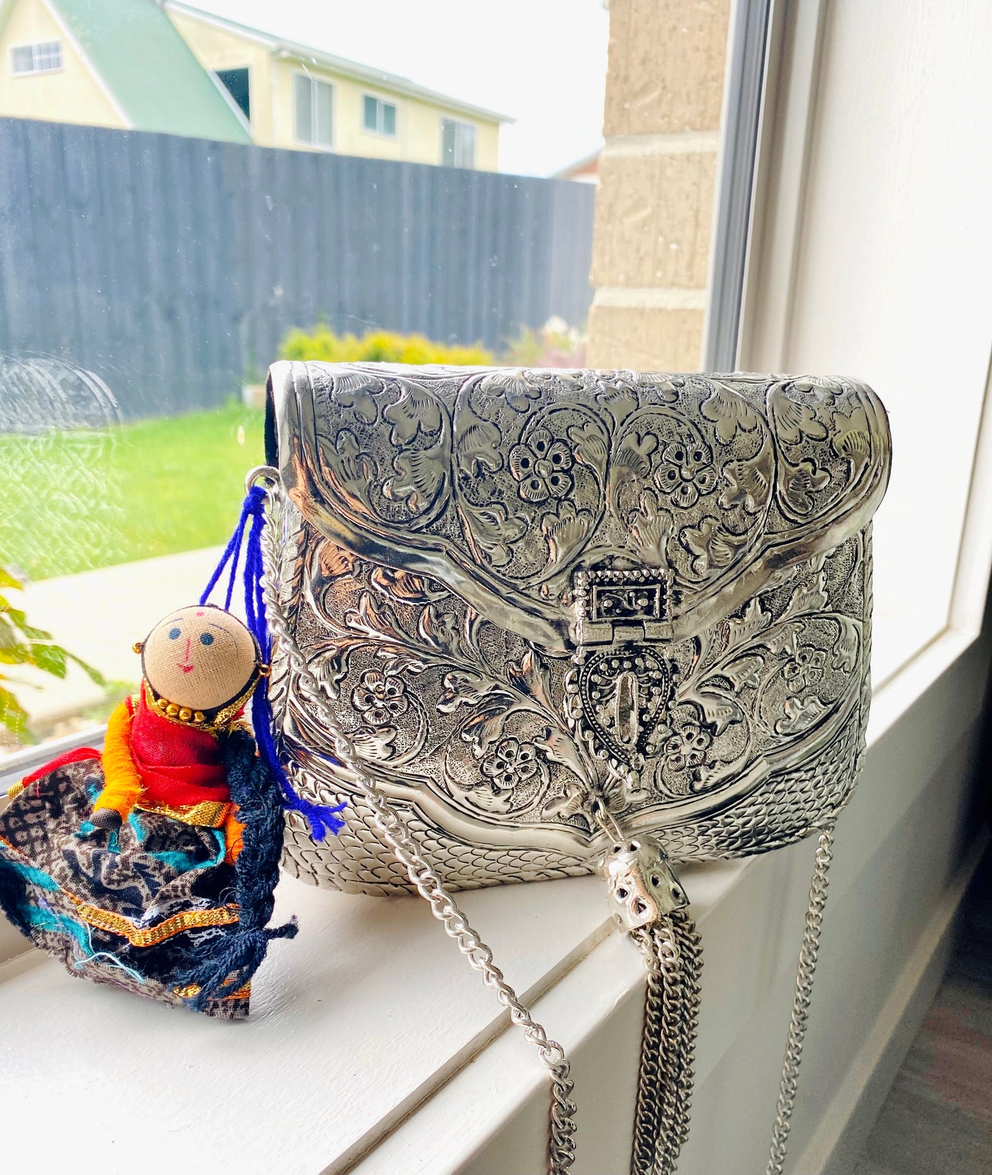 SITA handcrafted brass bag