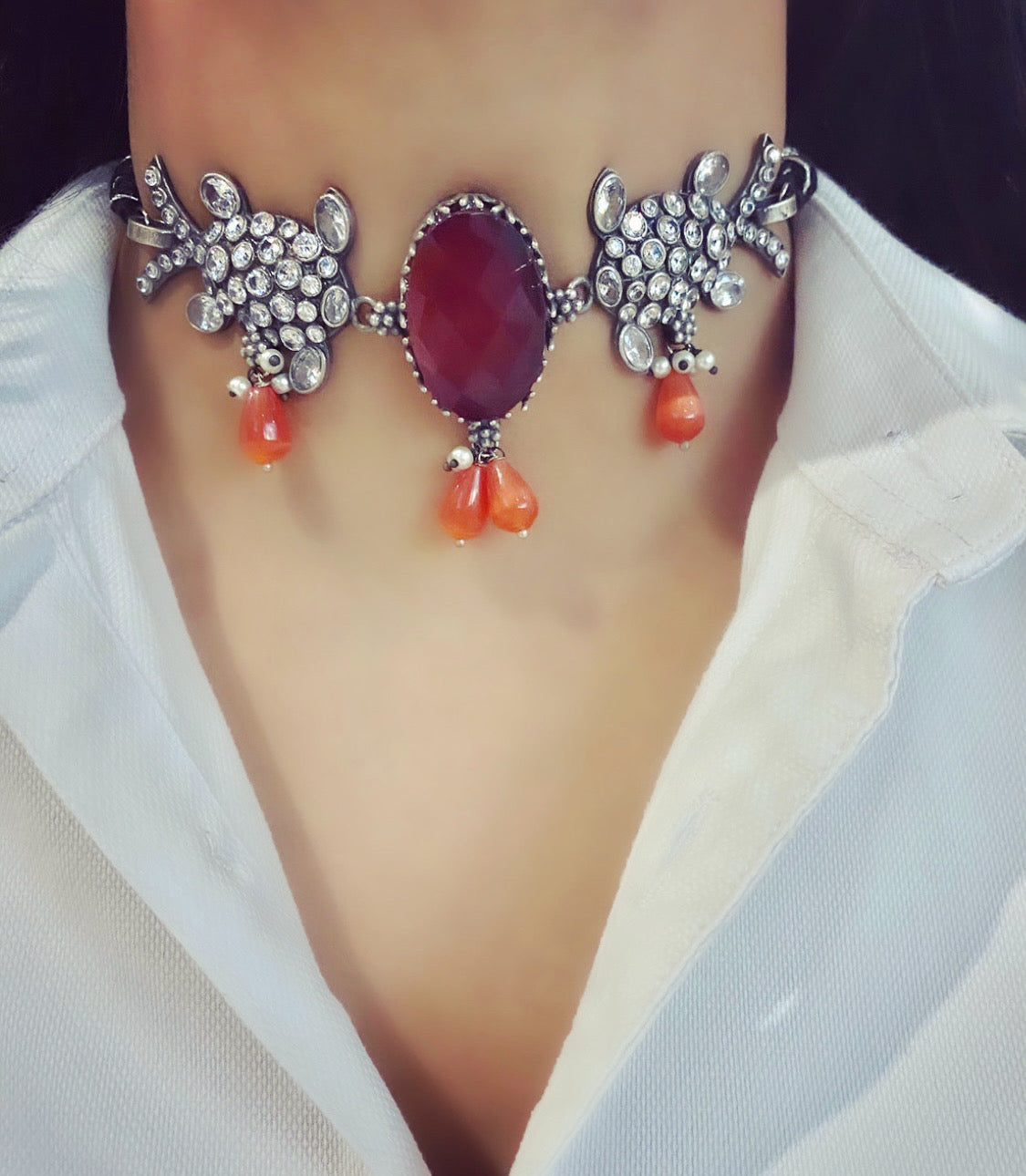 TIMMY silver replica choker