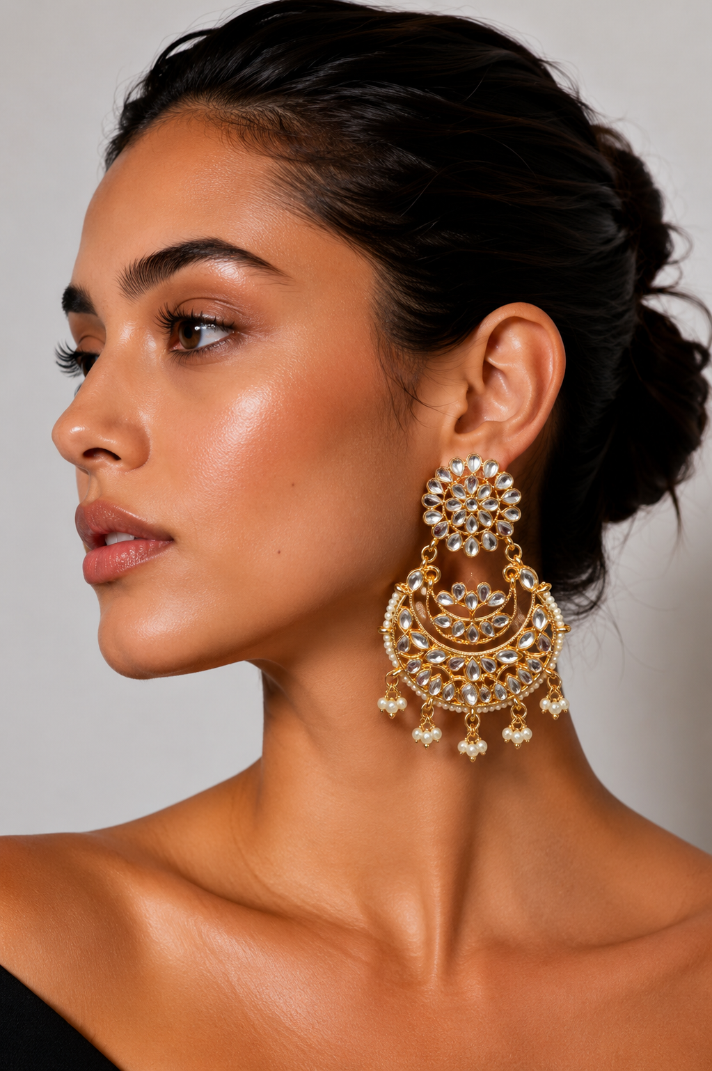 Noor Kundan Chandbali Earrings