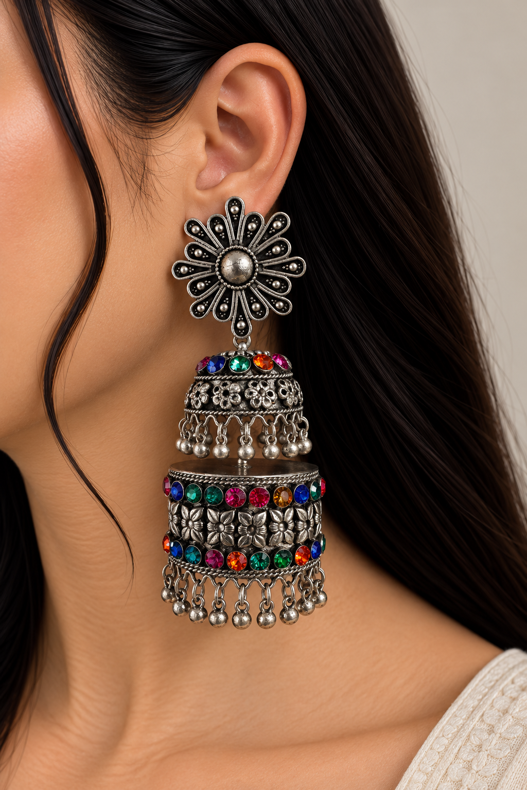 Zoya Double Jhumka Earrings