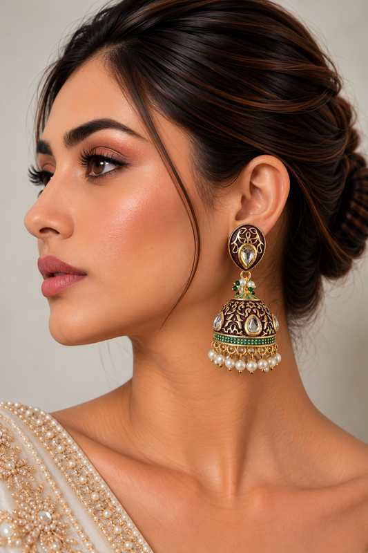 Ruhani Meenakari Jhumkas
