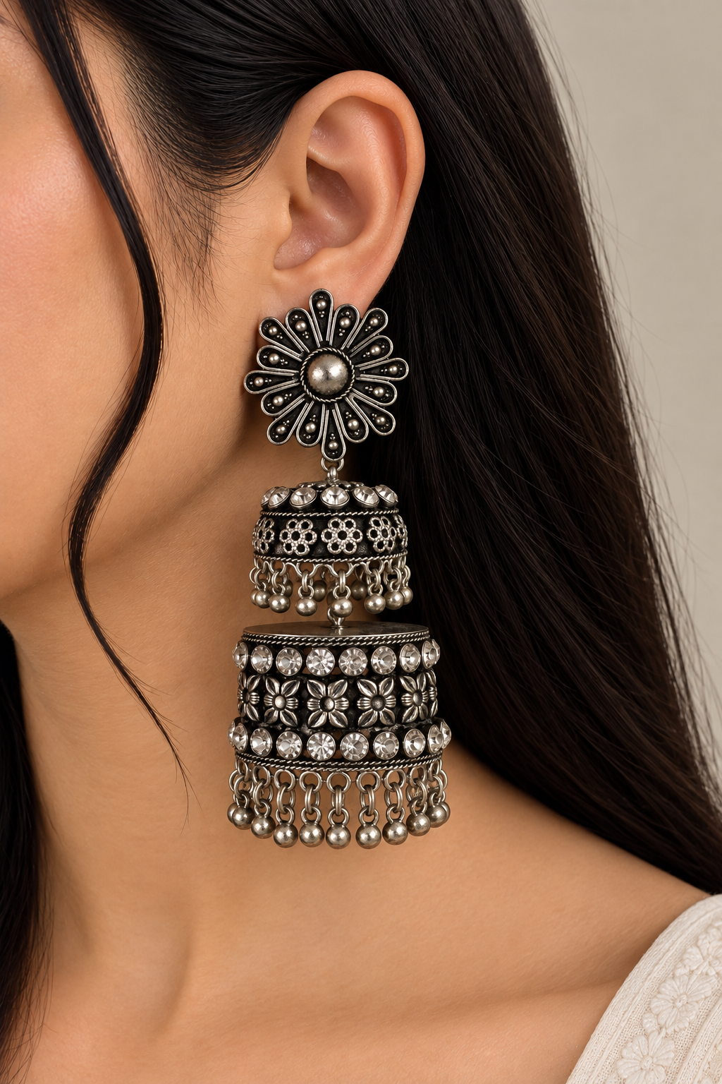 Zoya Double Jhumka Earrings