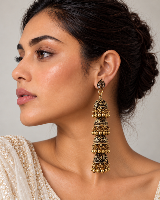 Mehrunisa Four-Tier Jhumka Earrings