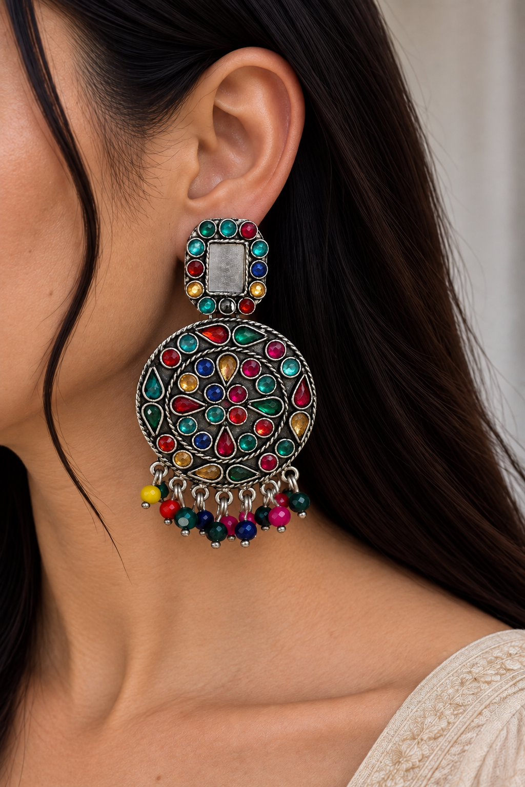 Gulabo Multicolour Statement Earrings