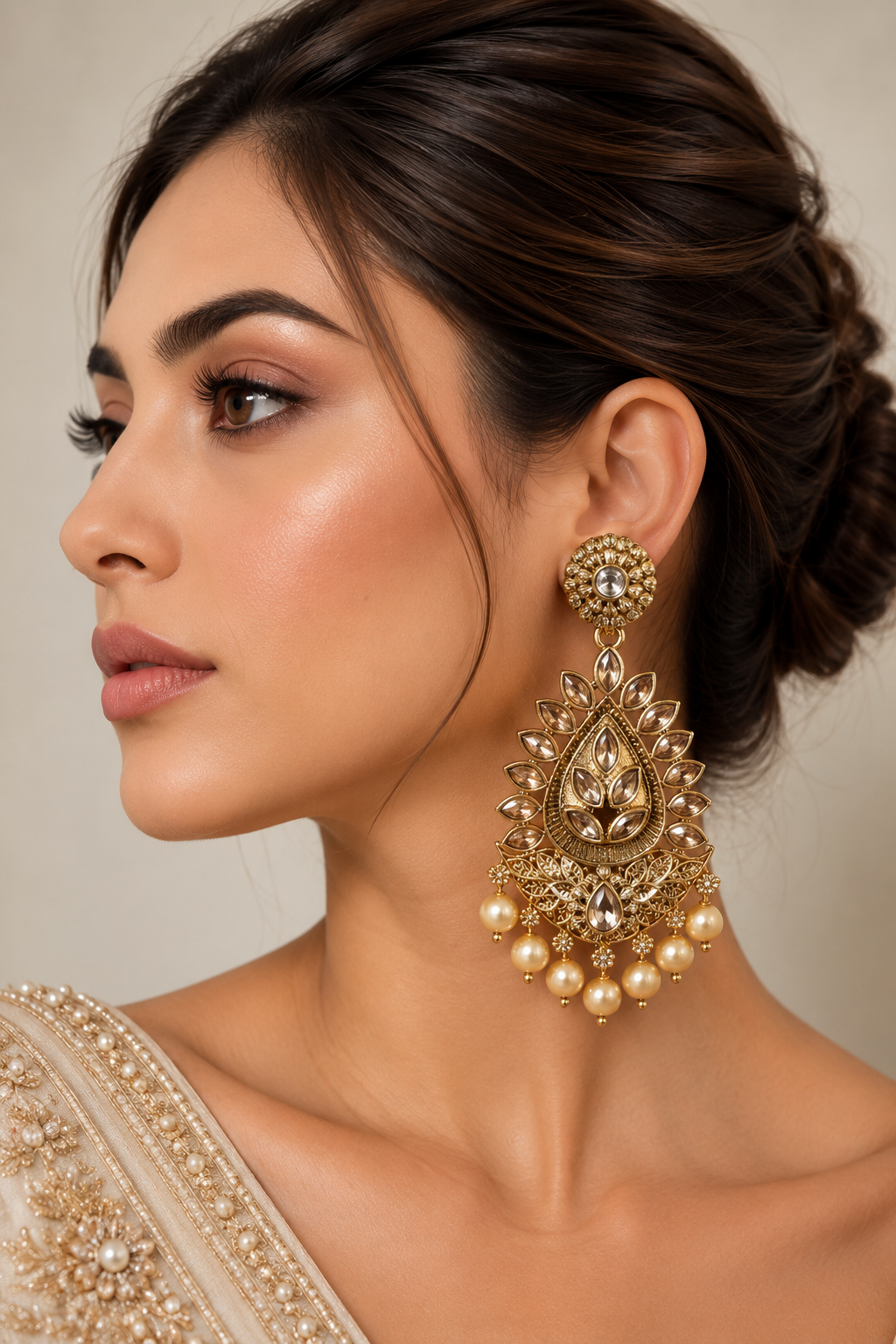 Zareen Noor Kundan Statement Earrings