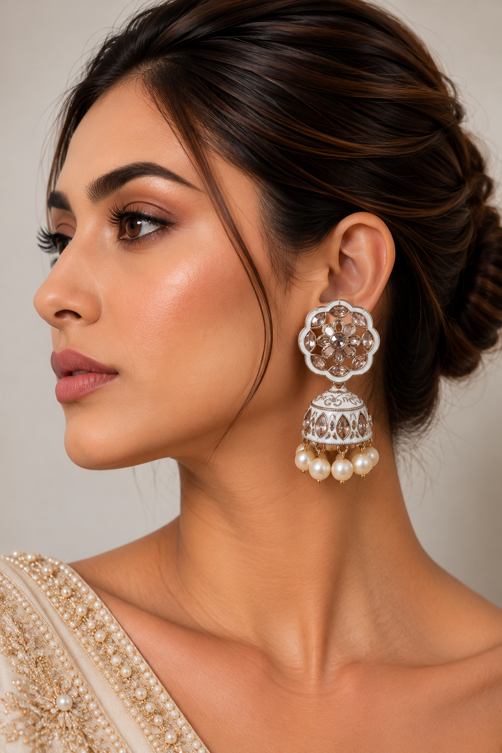 Gulriva Meenakari Jhumka Earrings