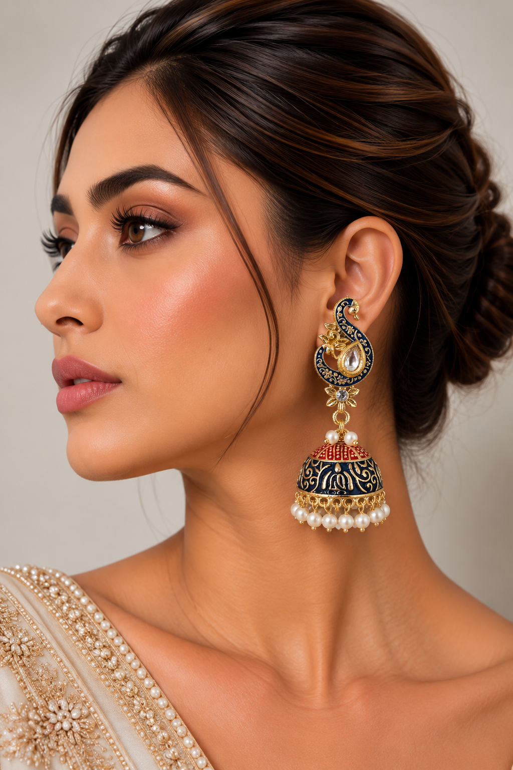 Ruhani Meenakari Jhumkas