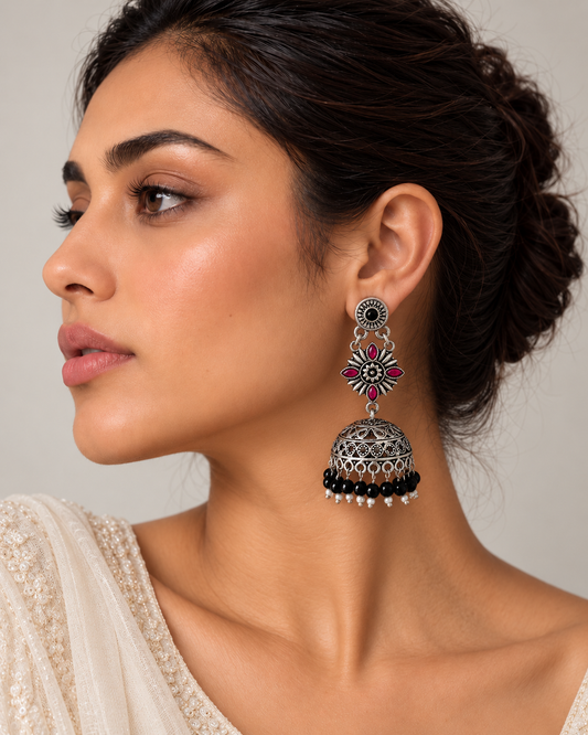 Ruhani Oxidised Jhumkas