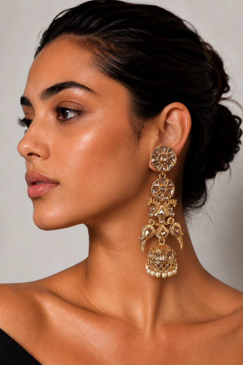Mehrang Heritage Kundan Jhumka Earrings