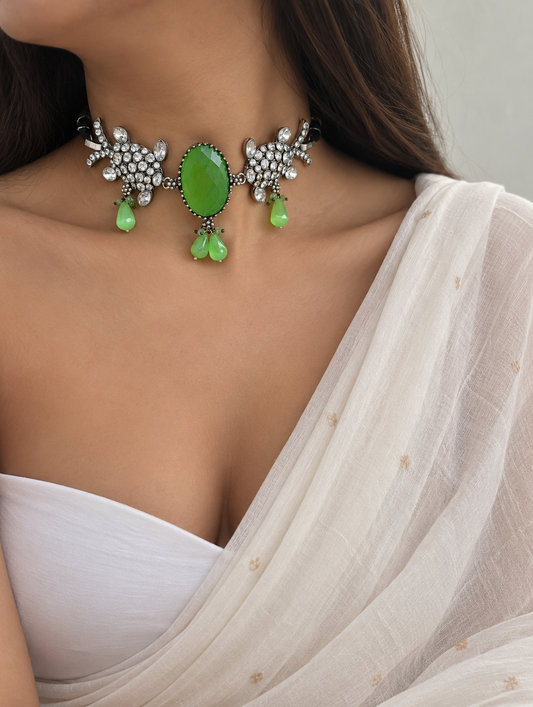 LOLITA silver replica green choker