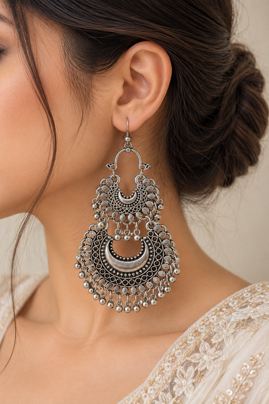 Afsana Double Chandbali Earrings