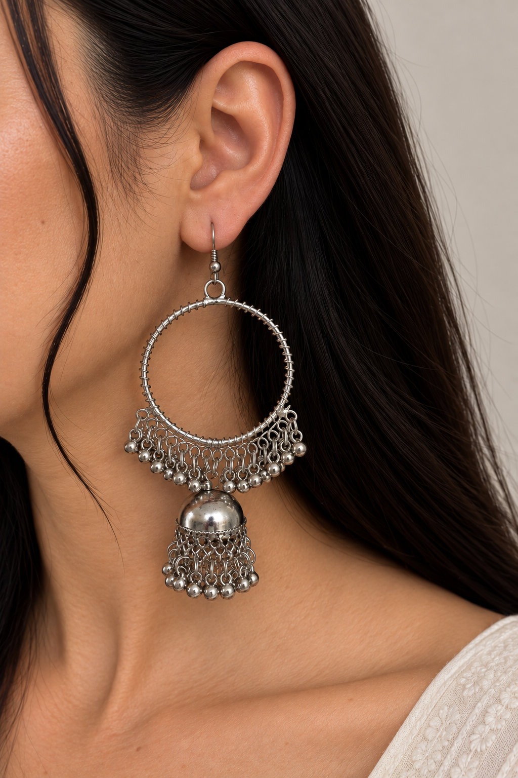 Heer Antique Hoop Jhumkas