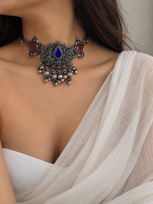NIMMY afghani glass choker
