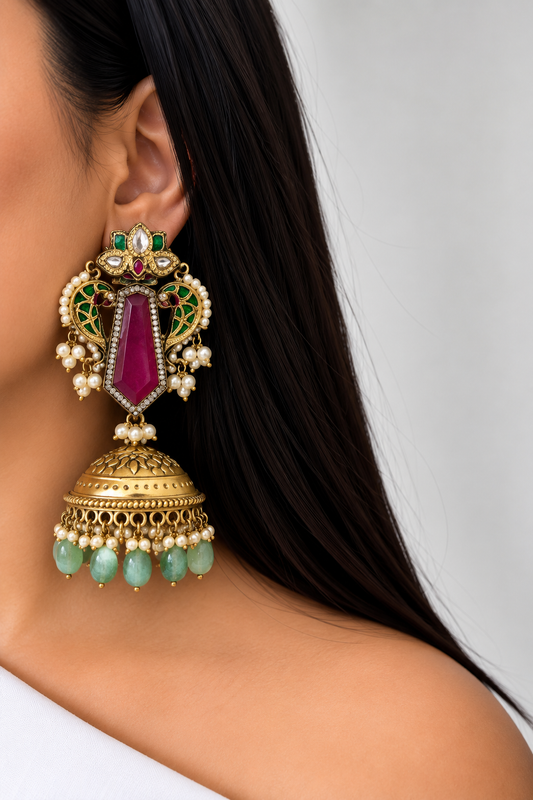 Maharani Mint Jhumkas
