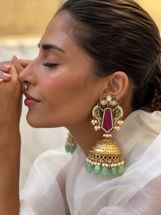 Maharani Mint Jhumkas
