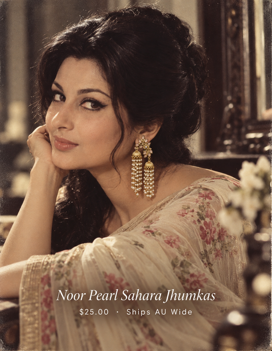 Noor Pearl Sahara Jhumkas