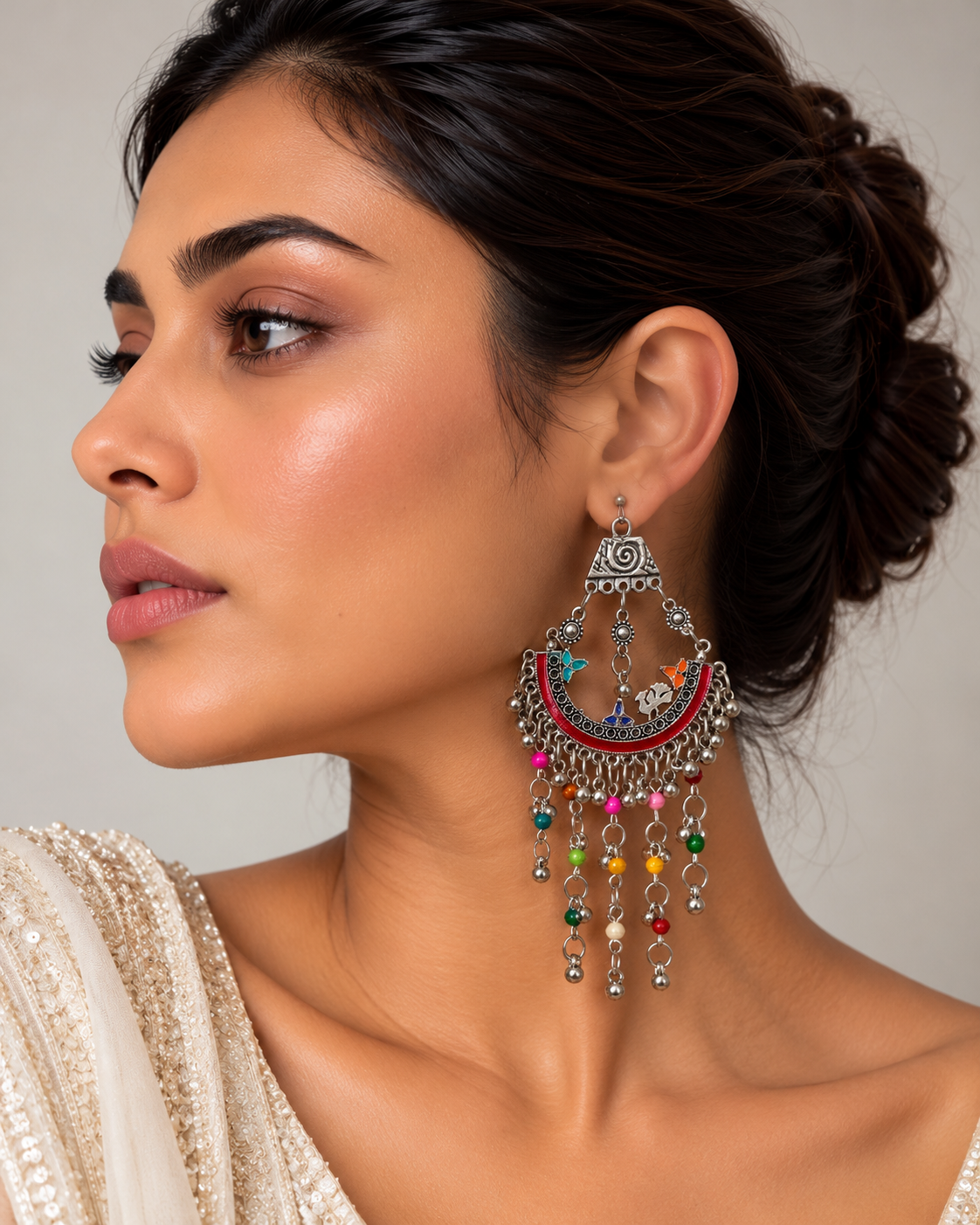 Rangrez Boho Chandbali Earrings