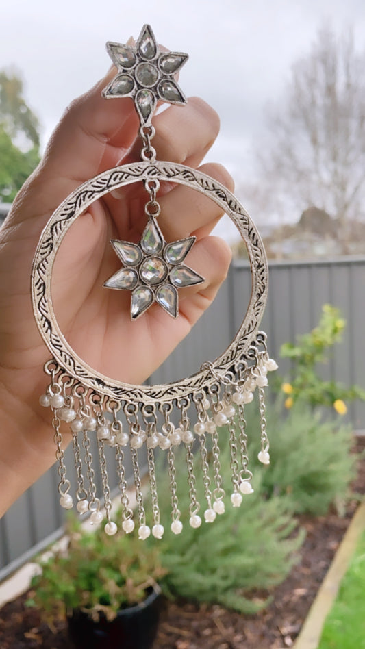 Star silver earrings