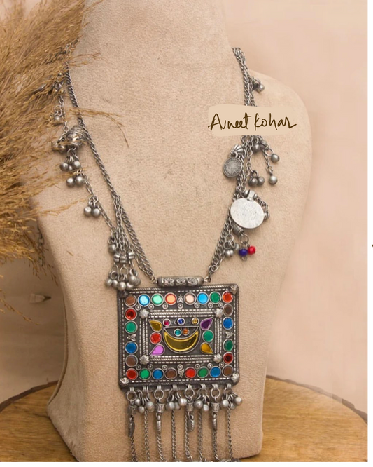 RAANO long afghani necklace with earrings