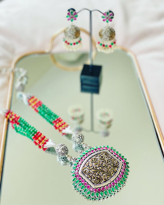 DEEPSY long necklace with jhumka earrings