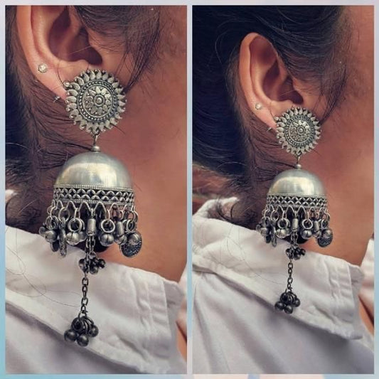 Hunar oxidised jhumka
