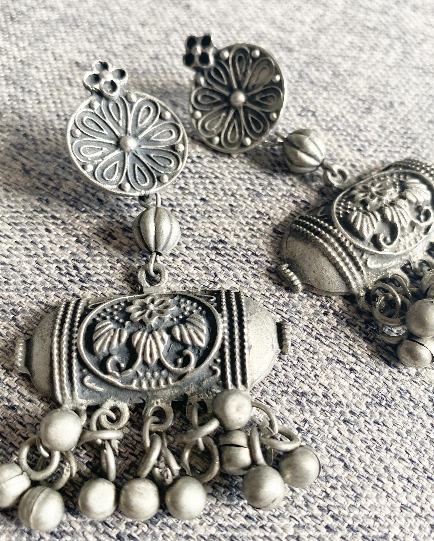 RESHAM oxidised silver necklace set