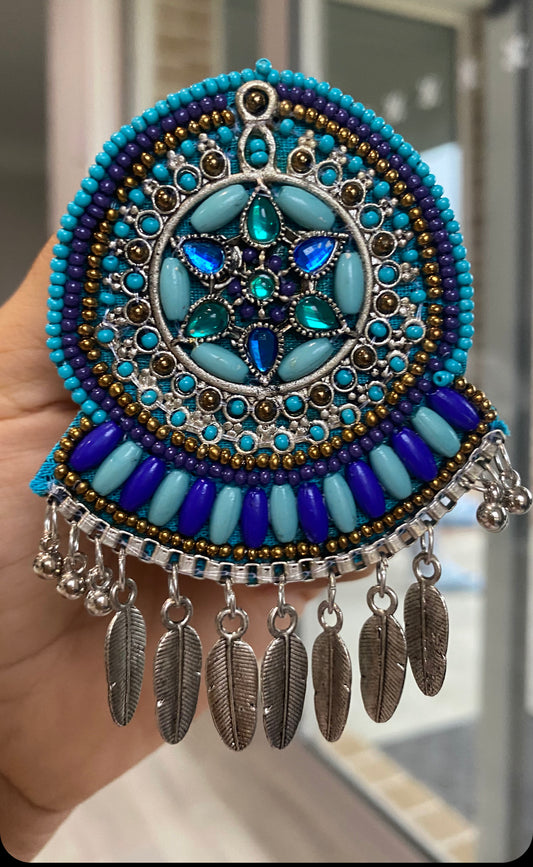 Oversized velvet fabric earings